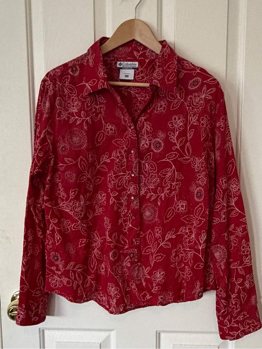 Columbia Women's Crimson Floral Button-Down Shirt